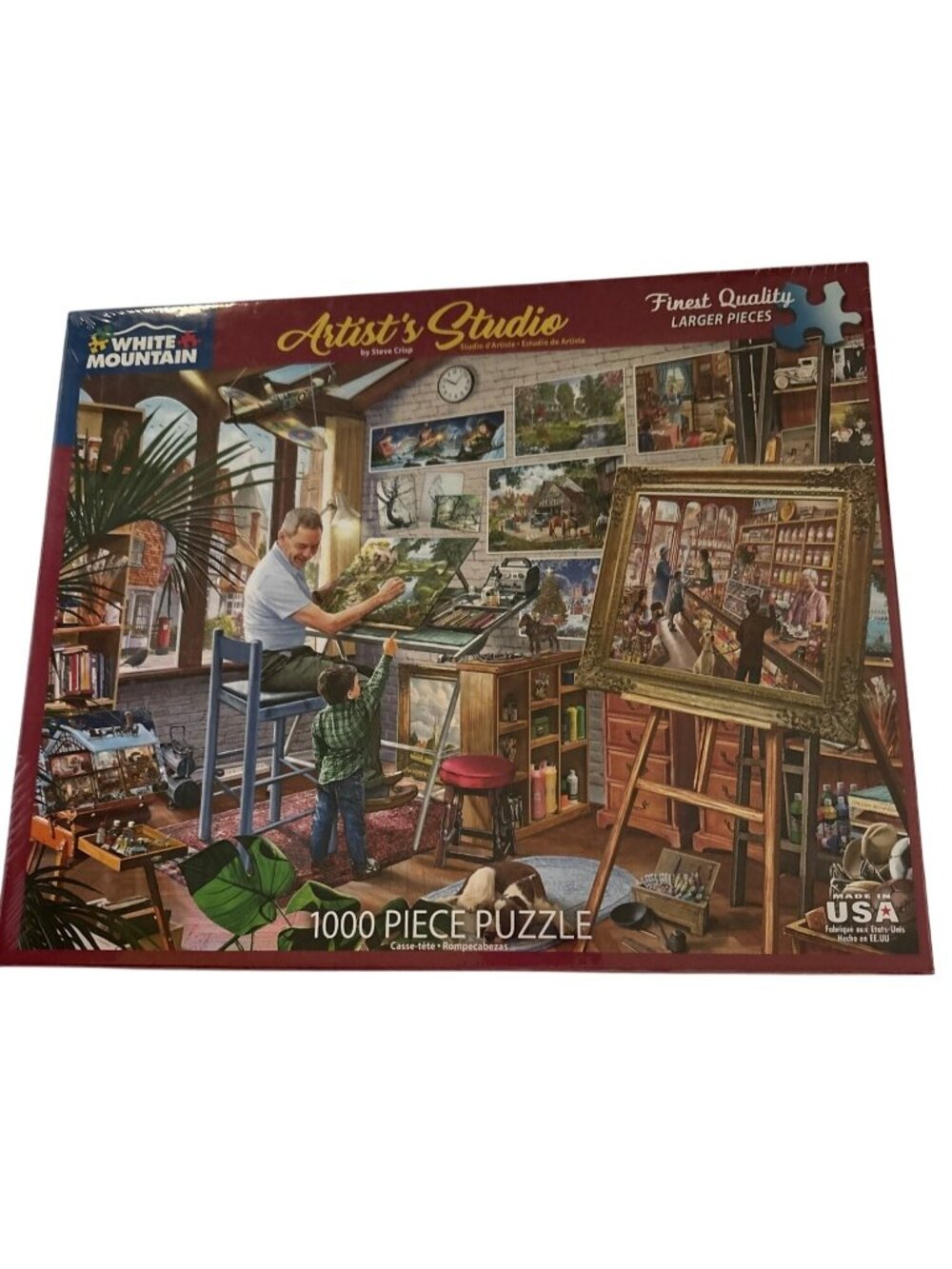White Mountain Artists Studio 1000-Piece Jigsaw Puzzle Larger Puzzle Pieces